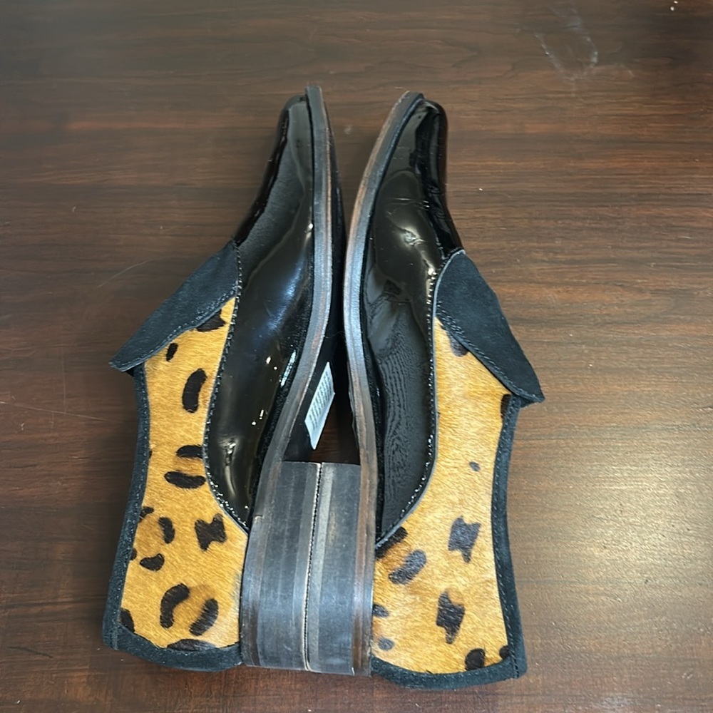 Free People Brady Slip On Patent/Leopard Pony Hair Loafer Shoes EU 39 - Picture 9 of 15